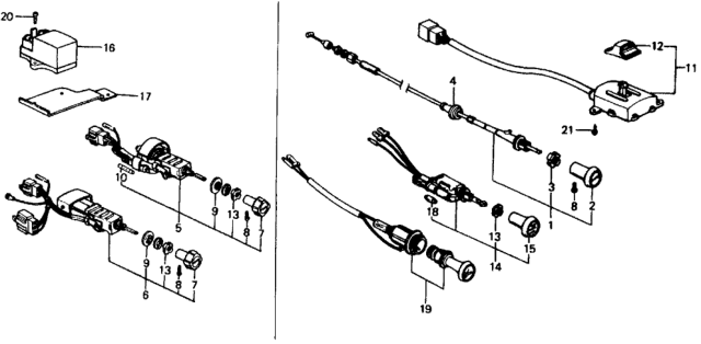 1975 Honda Civic 2 Door ** (1500) KA HMT Switch Diagram 1