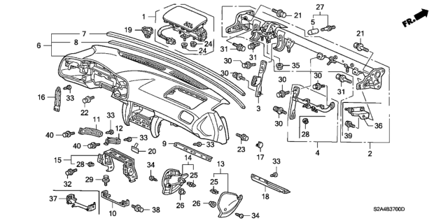 2005 Honda S2000 Instrument Panel Diagram