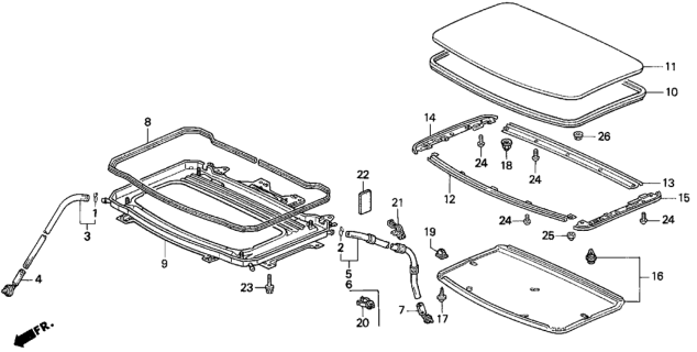 1993 Honda Prelude Holder, FR. Diagram for 70271-SS0-003