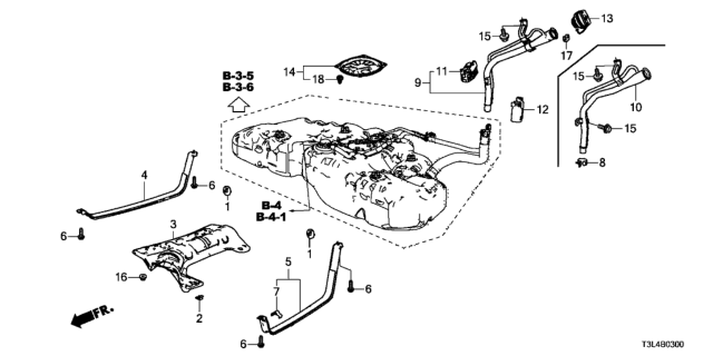 2016 Honda Accord 2 Door LX-S (SENSING) KA CVT Fuel Filler Pipe Diagram