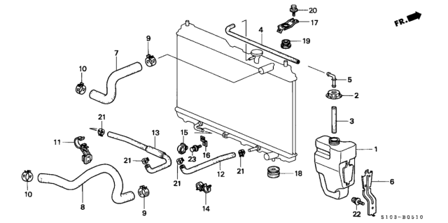 1997 Honda CR-V Radiator Hose Diagram