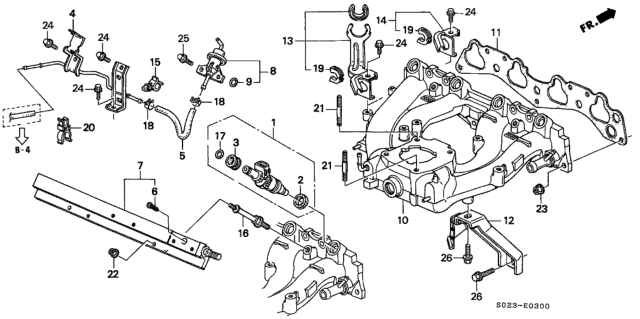 2000 Honda Civic Intake Manifold (SOHC) Diagram