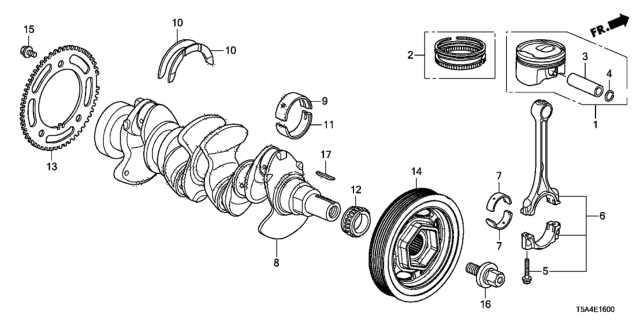 2017 Honda Fit Bearing F, Connecting Rod Diagram for 13216-5R0-014