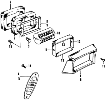 1973 Honda Civic 3 Door ** (1200) ** 4MT Fresh Air Nozzle Diagram