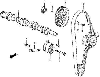 1987 Honda Civic 5 Door 4WD KA 5MT Camshaft - Timing Belt Diagram
