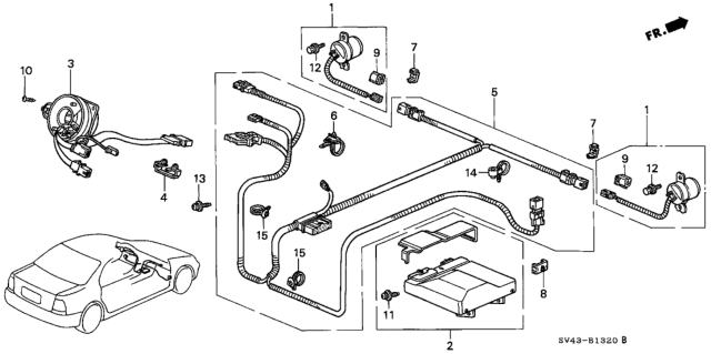 1994 Honda Accord SRS Unit Diagram