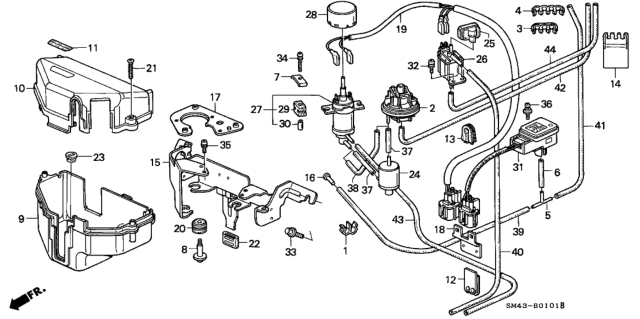 1991 Honda Accord Valve Assy., Control Diagram for 17290-PR7-A01