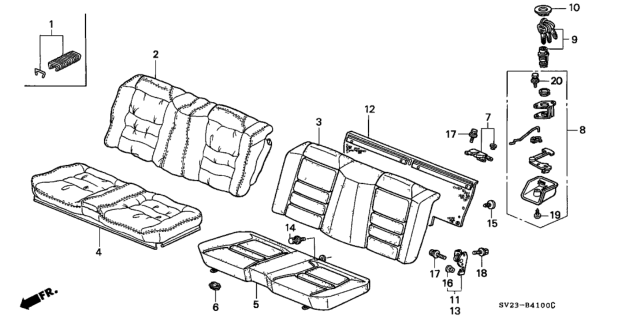 1996 Honda Accord Rear Seat Diagram