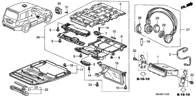 2006 Honda Pilot Garnish (Inner) *NH220L* (CLEAR GRAY) Diagram for 39467-S9V-A01ZB