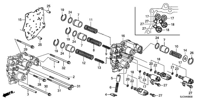 2014 Honda Ridgeline 4 Door RTS KA 5AT AT Accumulator Body Diagram