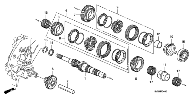 2010 Honda Civic Bearing,Needle 35X39X Diagram for 91105-RF8-005