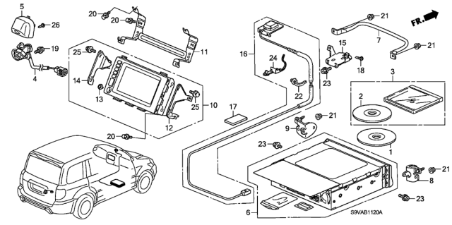 2008 Honda Pilot Navigation Display Diagram for 39810-S9V-A11RM