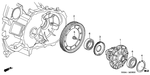 2005 Honda Civic 4 Door MX (HYBRID) KL 5MT MT Differential Diagram