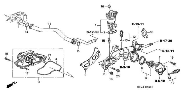 2005 Honda Pilot Pipe, Connecting Diagram for 19505-RDJ-A00