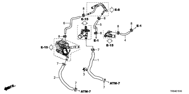 2012 Honda Civic 4 Door GX (NAVIGATION) KA 5AT Water Hose Diagram