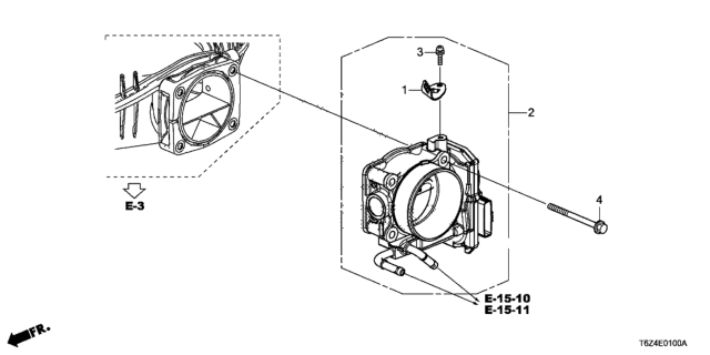 2017 Honda Ridgeline 4 Door RTL (2WD) KA 6AT Throttle Body Diagram
