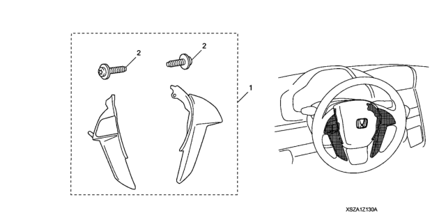 2009 Honda Pilot Steering Wheel Trim (Dark Brown) Diagram