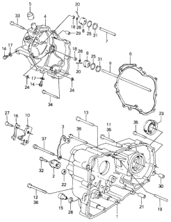 1982 Honda Civic 5 Door ** (WAGOVAN) KA HMT HMT Transmission Housing Diagram