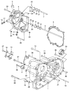 1981 Honda Civic HMT Transmission Housing Diagram