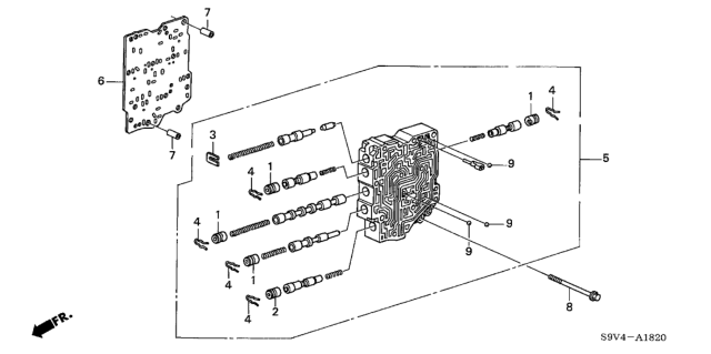 2006 Honda Pilot Body Assembly, Secondary Valve Diagram for 27700-RDK-000