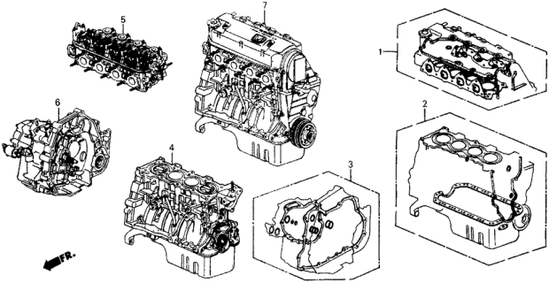 1989 Honda Civic General Assembly, Cylinder Head Diagram for 10003-PM6-A01