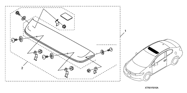 2015 Honda Civic Moonroof Visor Diagram