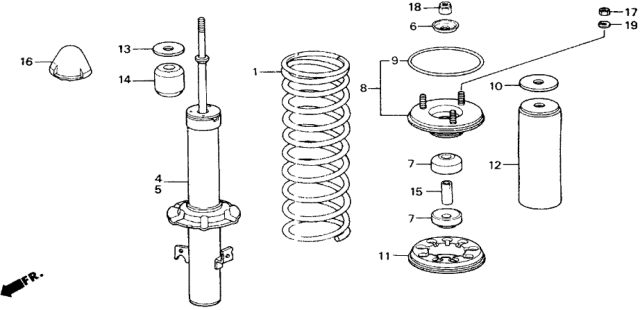 1988 Honda Accord Front Shock Absorber Diagram