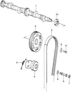 1982 Honda Civic 5 Door ** (WAGOVAN) KA HMT Camshaft - Timing Belt Diagram