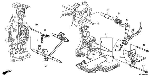 2014 Honda Ridgeline AT Shift Fork Diagram