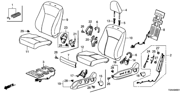 2017 Honda Accord Headrest Assy., FR. (Typee) (LEA) Diagram for 81140-T2G-A42ZK