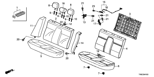 2014 Honda Civic Rear Seat (Fall Down) Diagram