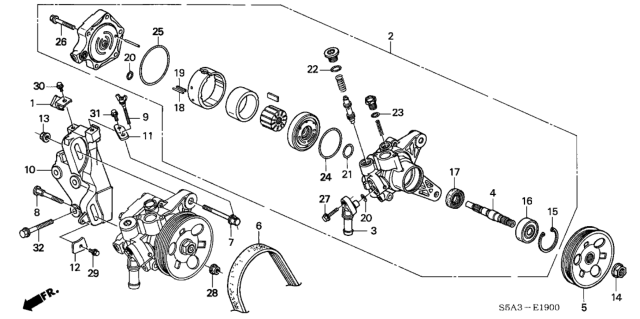 2003 Honda Civic Bolt, Flange (6X20) Diagram for 91350-P8C-A01