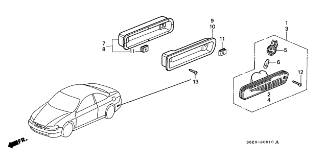 2002 Honda Accord Lamp, Driver Side Diagram for 33656-S82-A01
