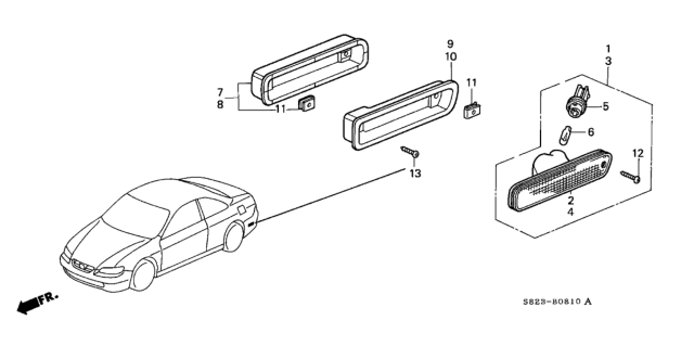 2001 Honda Accord Bumper Side Reflector Diagram