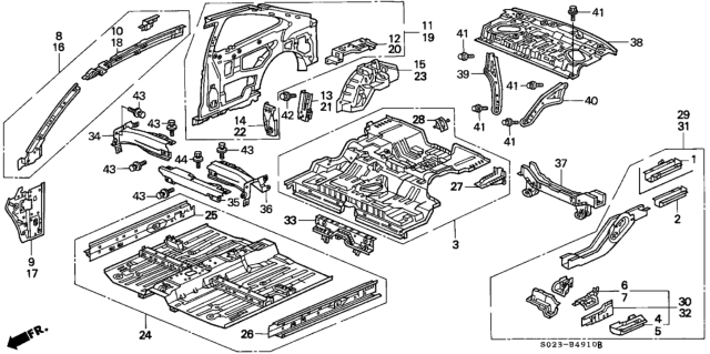 1998 Honda Civic Inner Panel Diagram