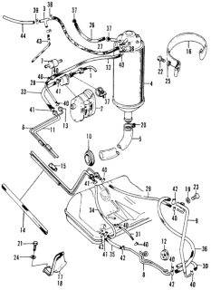 1974 Honda Civic Protector, R. Pipe Diagram for 70267-634-030