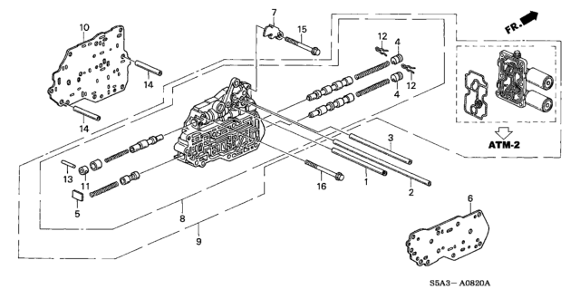 2004 Honda Civic AT Secondary Body Diagram