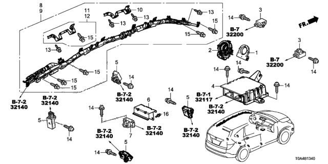 2015 Honda CR-V Sensor Assy,Satel Diagram for 77975-TK4-A11