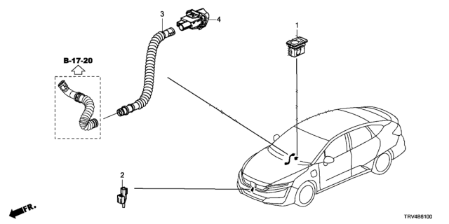 2017 Honda Clarity Electric 4 Door TRNG (CLARITY ELC) KA 1AT A/C Sensor Diagram