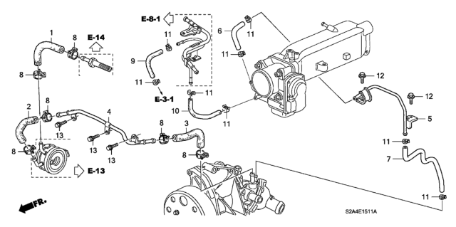 2007 Honda S2000 Water Hose Diagram