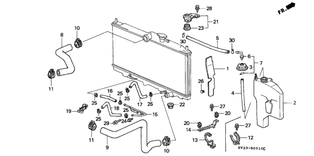 1996 Honda Accord Radiator Hose Diagram