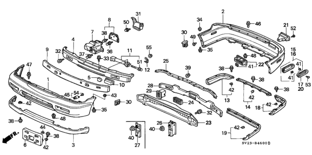 1995 Honda Accord Bumper Diagram