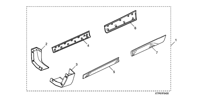 2010 Honda Crosstour Garnish, R. FR. Fender Diagram for 74115-TP6-A10