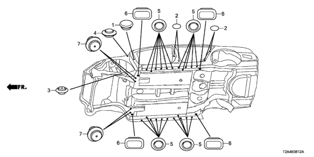 2015 Honda Accord Grommet (Lower) Diagram
