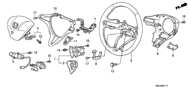 2011 Honda Civic Steering Wheel (SRS) Diagram