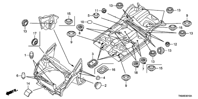 2012 Honda Fit Grommet (Front) Diagram