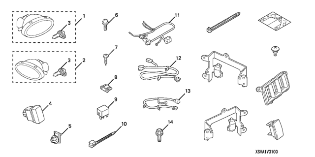 2007 Honda Civic Harness, Foglight Diagram for 08V31-SVA-10031