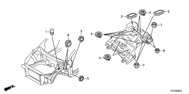 2018 Honda Clarity Fuel Cell Grommet (Front) Diagram