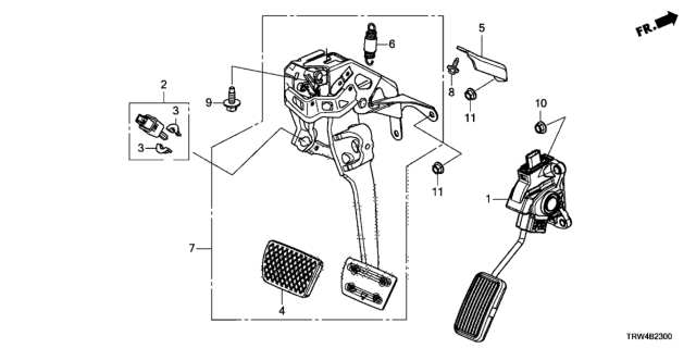 2021 Honda Clarity Plug-In Hybrid Cover, Pedal Diagram for 46545-TRT-J81