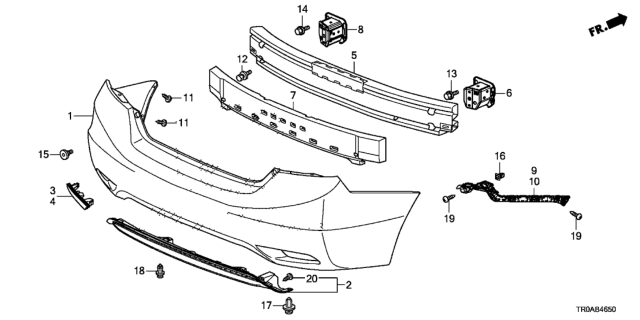 2013 Honda Civic Reflector Assy., R. RR. Diagram for 33505-TR0-A51